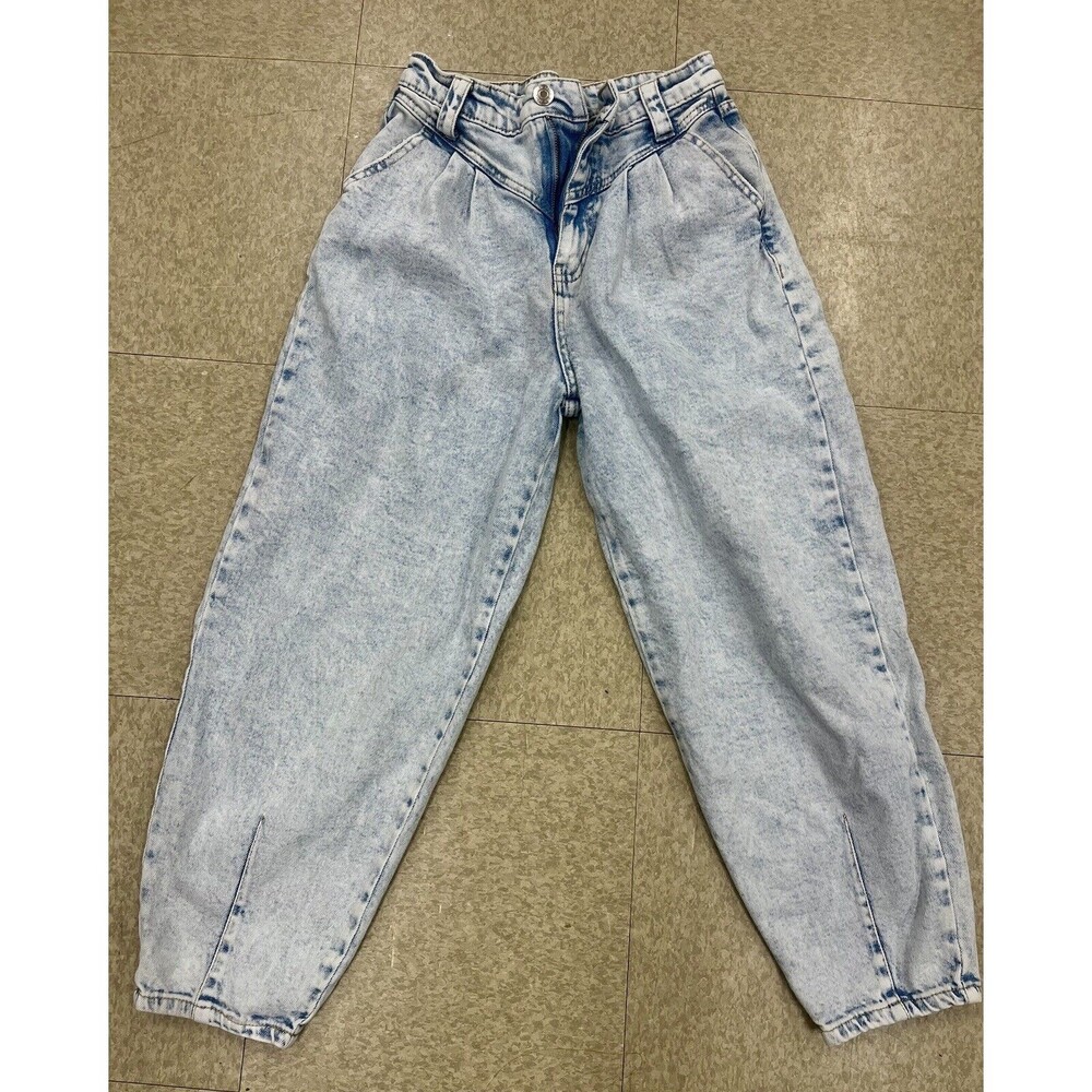 Vintage Look High Rise Balloon Pleated Wild Fable Sz 2 Stone Wash Denim Jeans
